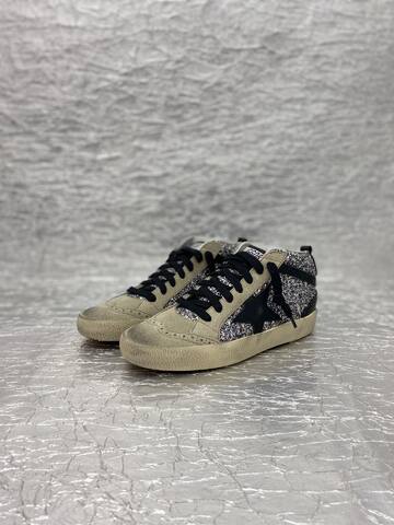 Golden Goose Midstar Silver Black Beige Skate Shoe (BS-87508)