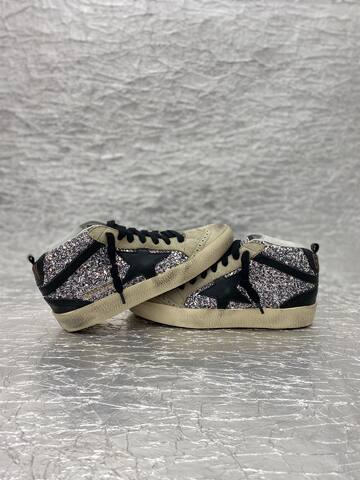 Golden Goose Midstar Silver Black Beige Skate Shoe (BS-87508)