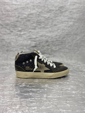 Golden Goose Mid Star Black Glitter Grey Beige White Skate Shoe (BS-87507)