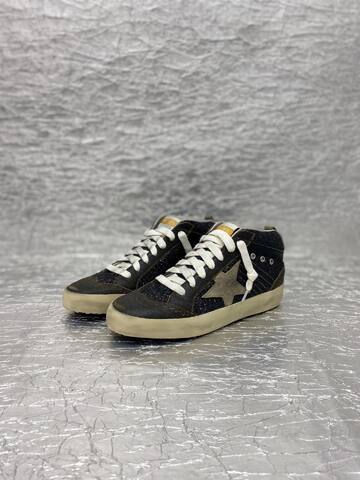 Golden Goose Mid Star Black Glitter Grey Beige White Skate Shoe (BS-87507)