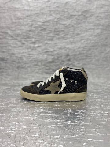 Golden Goose Mid Star Black Glitter Grey Beige White Skate Shoe (BS-87507)