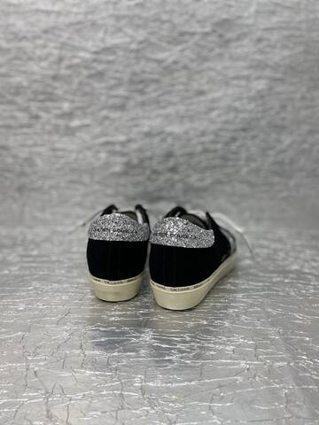 Golden Goose Hi Star Black Silver Off White Skate Shoe (BS-87504)