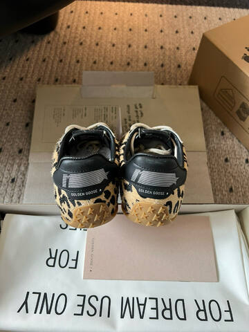 Golden Goose Marathon Beige Black Brown Leopard Sneaker (BS-87488)