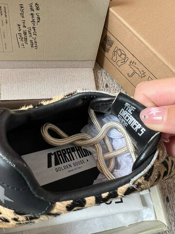 Golden Goose Marathon Beige Black Brown Leopard Sneaker (BS-87488)