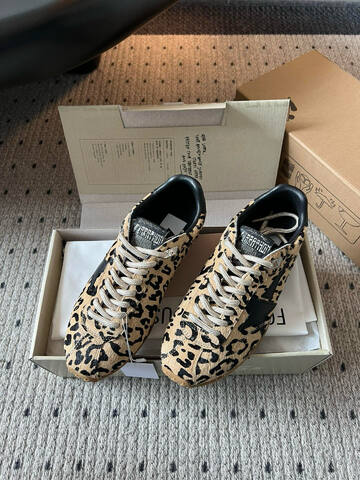 Golden Goose Marathon Beige Black Brown Leopard Sneaker (BS-87488)