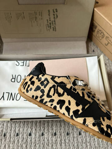 Golden Goose Marathon Beige Black Brown Leopard Sneaker (BS-87488)