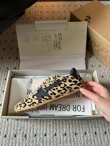 Golden Goose Marathon Beige Black Brown Leopard Sneaker (BS-87488)