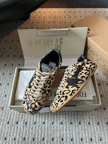 Golden Goose Marathon Beige Black Brown Leopard Sneaker (BS-87488)