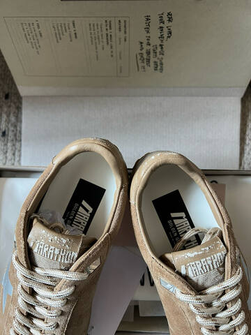 Golden Goose Marathon Tan Silver Gum Sneaker (BS-87487)