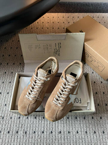 Golden Goose Marathon Tan Silver Gum Sneaker (BS-87487)