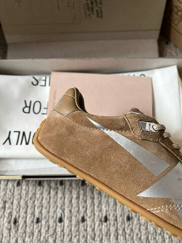 Golden Goose Marathon Tan Silver Gum Sneaker (BS-87487)