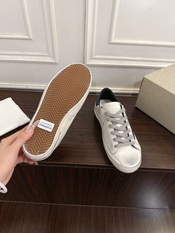 Golden Goose Super Star White Navy Blue Grey Skate Shoe (BS-87458)