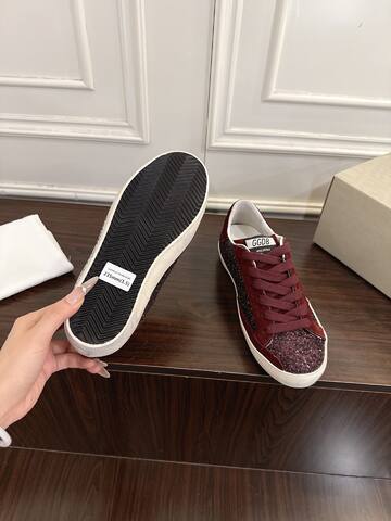 Golden Goose Superstar Burgundy White Skate Shoe (BS-87456)