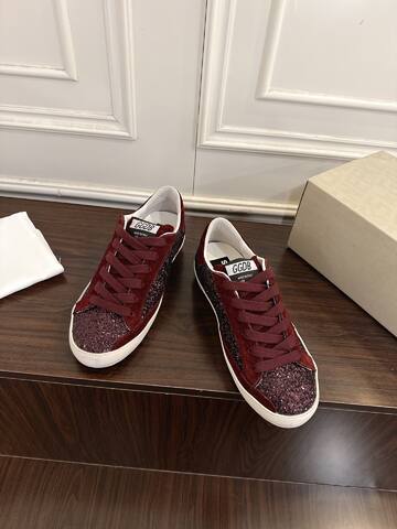 Golden Goose Superstar Burgundy White Skate Shoe (BS-87456)