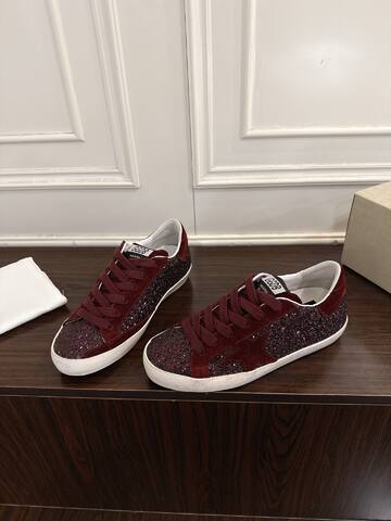 Golden Goose Superstar Burgundy White Skate Shoe (BS-87456)