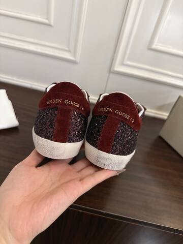 Golden Goose Superstar Burgundy White Skate Shoe (BS-87456)