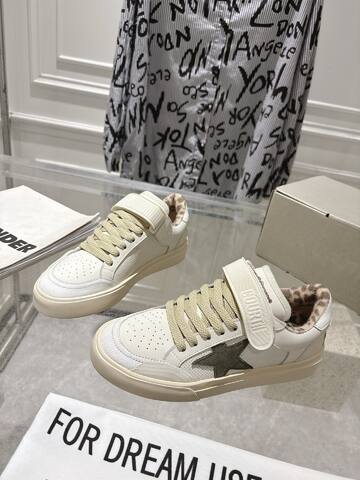 Golden Goose GGDBNew Golden Goose Deluxe Brand SNERKERS GGDB Off White Beige Leopard Skate Shoe (BS-87408)