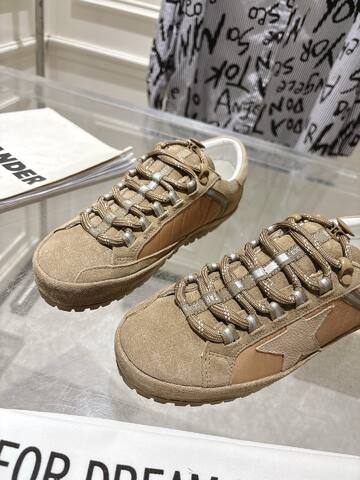 Golden Goose GGDBNew Golden Goose Deluxe Brand SNERKERS GGDB Khaki Light Brown Silver White Sneaker (BS-87407)
