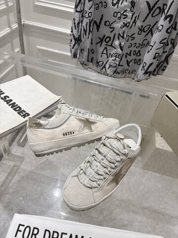 Golden Goose Stardan Beige Silver White Sneaker (BS-87406)
