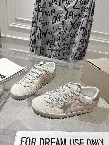 Golden Goose Stardan Beige Silver White Sneaker (BS-87406)