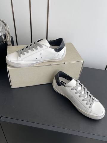 Golden Goose Super Star For Dreamers Only White Black Grey Gold Skate Shoe (BS-87486)