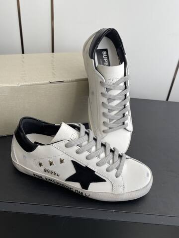 Golden Goose Super Star For Dreamers Only White Black Grey Gold Skate Shoe (BS-87486)