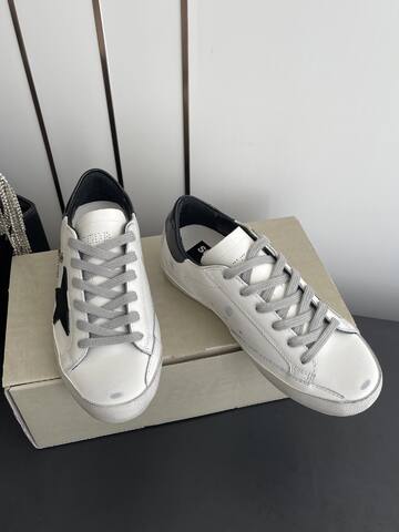 Golden Goose Super Star For Dreamers Only White Black Grey Gold Skate Shoe (BS-87486)
