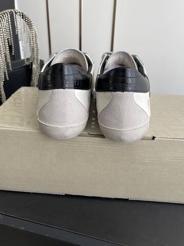 Golden Goose Super Star For Dreamers Only White Black Grey Gold Skate Shoe (BS-87486)