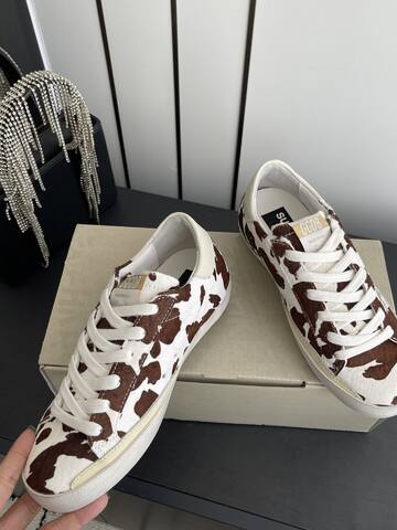 Golden Goose Super Star White Brown Cream Off White Skate Shoe (BS-87484)