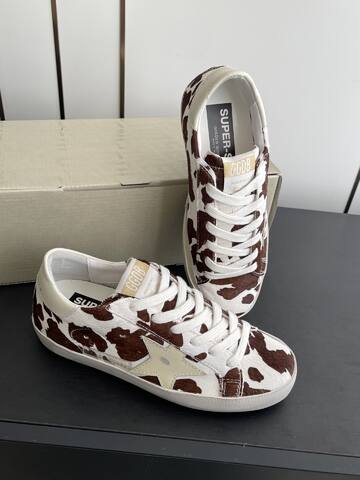 Golden Goose Super Star White Brown Cream Off White Skate Shoe (BS-87484)