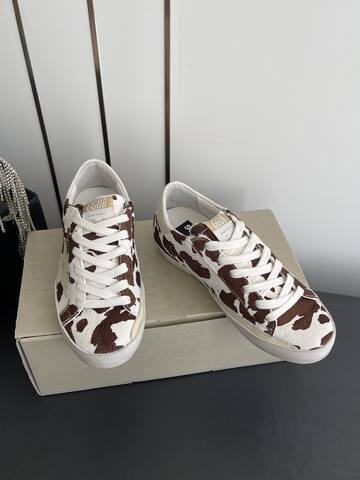 Golden Goose Super Star White Brown Cream Off White Skate Shoe (BS-87484)