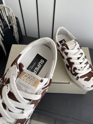 Golden Goose Super Star White Brown Cream Off White Skate Shoe (BS-87484)