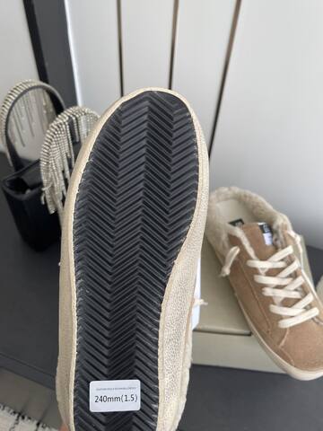 Golden Goose Super Star Sabot Shearling Mule Tan White Cream Sneaker (BS-87481)
