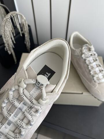 Golden Goose Super Star Light Beige Silver White Skate Shoe (BS-87479)
