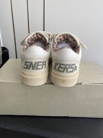 Golden Goose Court Strap Off White Dark Grey Beige Pink Brown Skate Shoe (BS-87443)