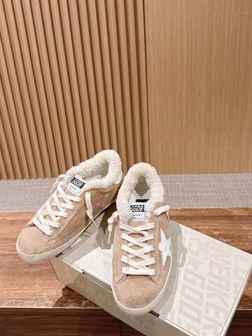 Golden Goose Super Star Sabot Shearling Beige White Cream Sneaker (BS-87464)