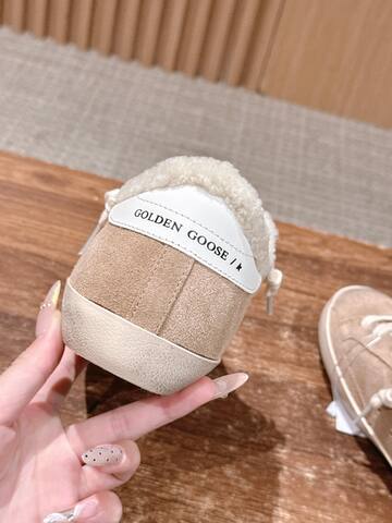 Golden Goose Super Star Sabot Shearling Beige White Cream Sneaker (BS-87464)