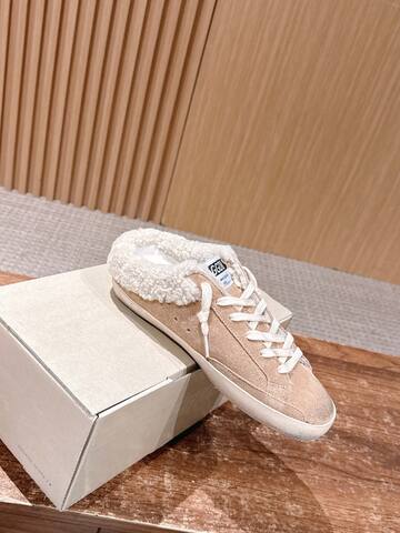 Golden Goose Superstar Sabot Shearling Mule Beige White Off White Sneaker (BS-87463)