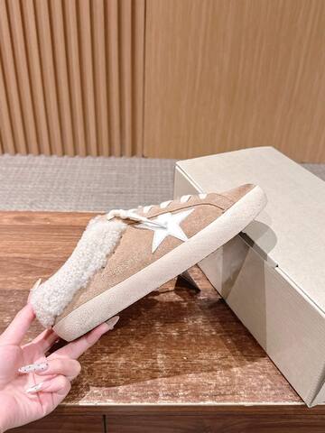 Golden Goose Superstar Sabot Shearling Mule Beige White Off White Sneaker (BS-87463)