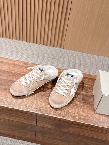 Golden Goose Superstar Sabot Shearling Mule Beige White Off White Sneaker (BS-87463)
