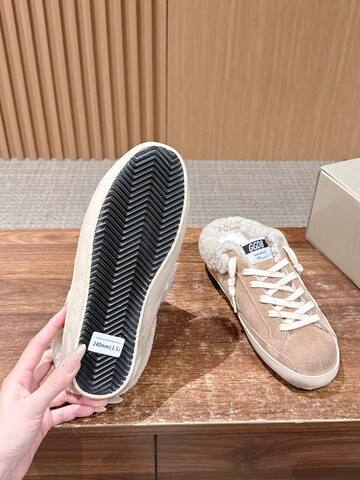 Golden Goose Superstar Sabot Shearling Mule Beige White Off White Sneaker (BS-87463)
