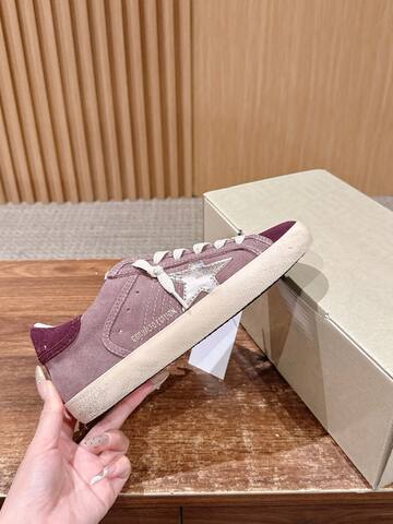 Golden Goose Superstar Light Purple Burgundy Off White Skate Shoe (BS-87403)