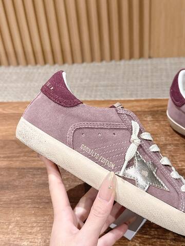 Golden Goose Superstar Light Purple Burgundy Off White Skate Shoe (BS-87403)