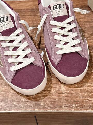 Golden Goose Superstar Light Purple Burgundy Off White Skate Shoe (BS-87403)