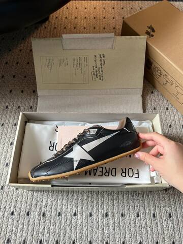 Golden Goose Marathon Black Silver Brown Gum Sneaker (BS-87391)