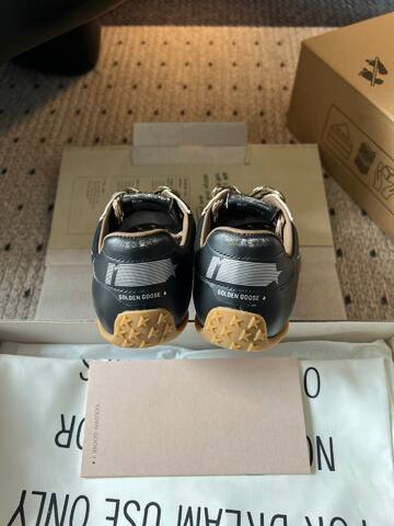 Golden Goose Marathon Black Silver Brown Gum Sneaker (BS-87391)