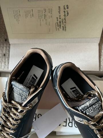 Golden Goose Marathon Black Silver Brown Gum Sneaker (BS-87391)