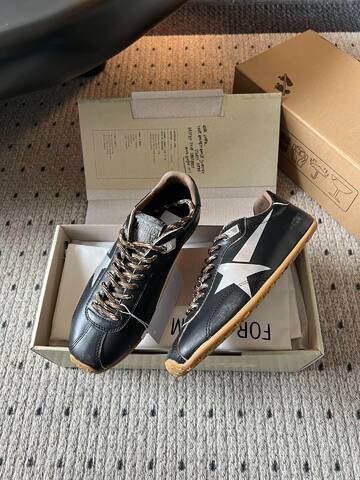 Golden Goose Marathon Black Silver Brown Gum Sneaker (BS-87391)