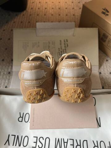Golden Goose Marathon Tan Silver White Gum Sneaker (BS-87390)