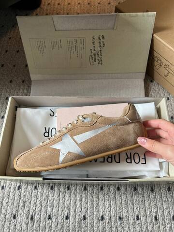 Golden Goose Marathon Tan Silver White Gum Sneaker (BS-87390)